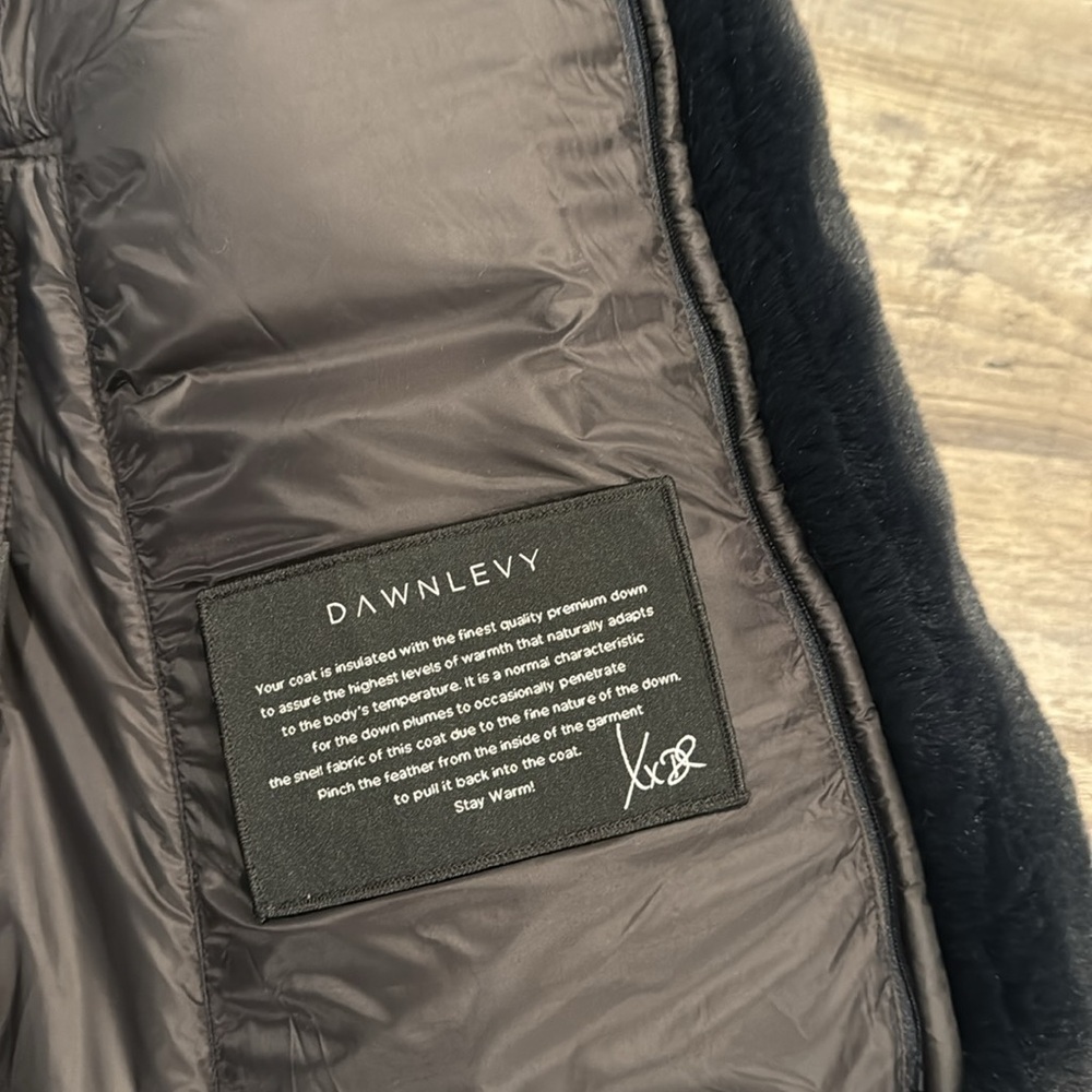 NWT Dawn Levy Luka Abyss Down Parka Hooded Coat Jacket Velvet Genuine Fur Trim - Picture 13 of 16
